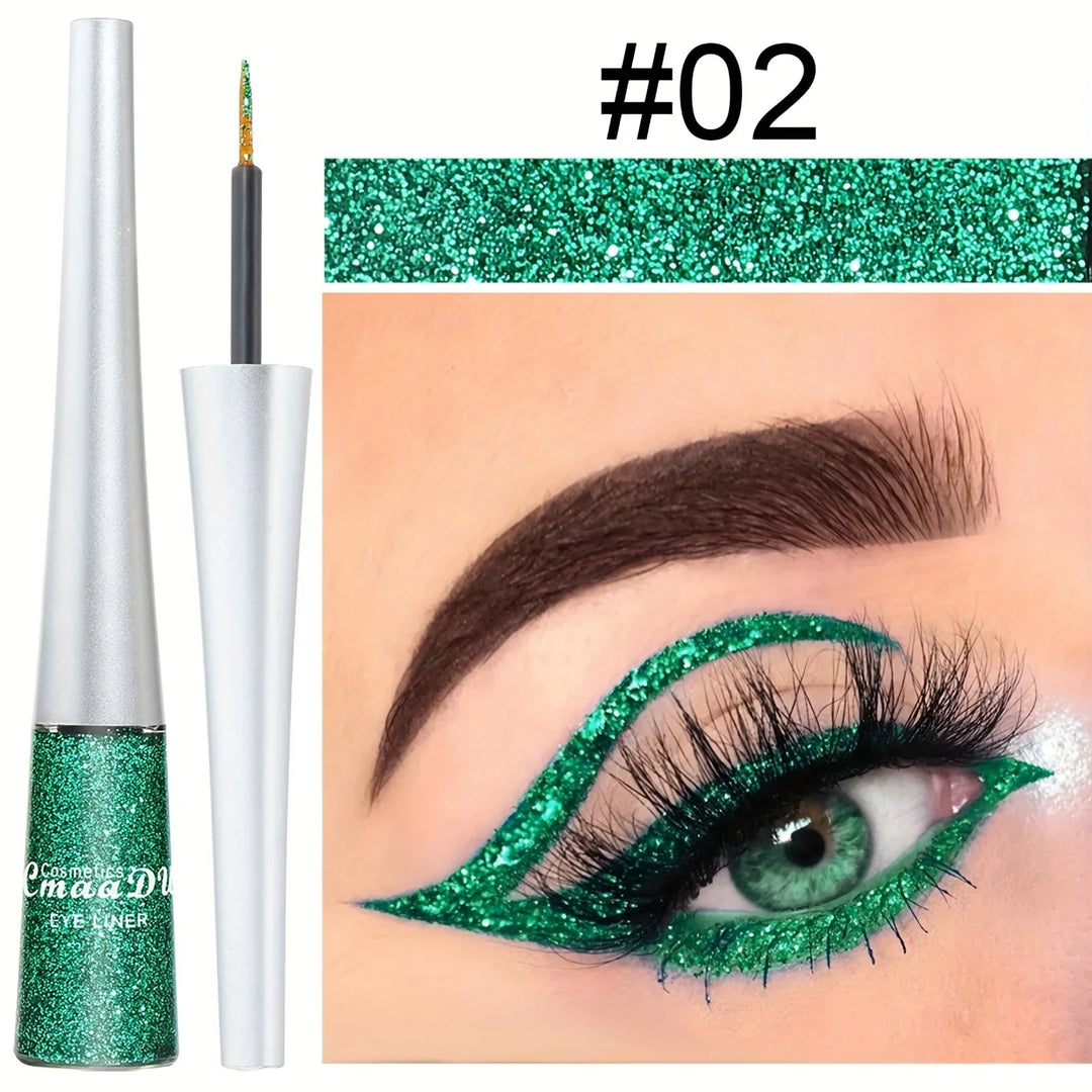 Rynx | Long-lasting liquid eyeliner pencil - shimmer in silver, green & blue | waterproof, smudge-proof makeup