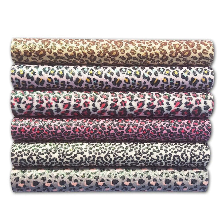 Lisslune | Glittering Leopard Print Synthetic Leather Craft Roll: Ignite Your Creative Spirit!