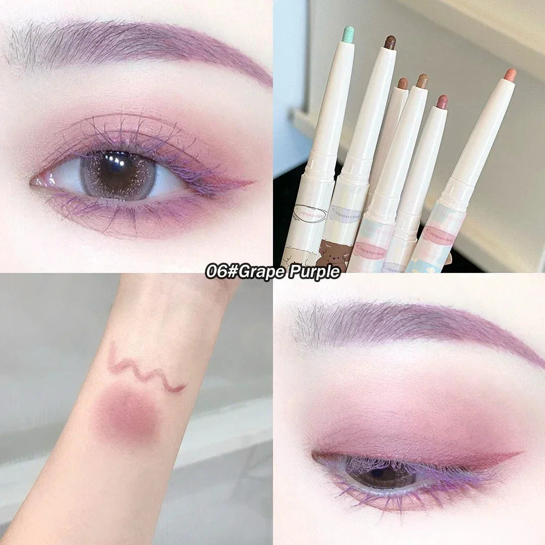 Rynx | Double Head Eyeliner Aegyo-sal Colored Eyeliner Gel Pencil Quick Drying Lying Silkworm Eyeliner Pencil Tea Brown Eyeshadow Makeup