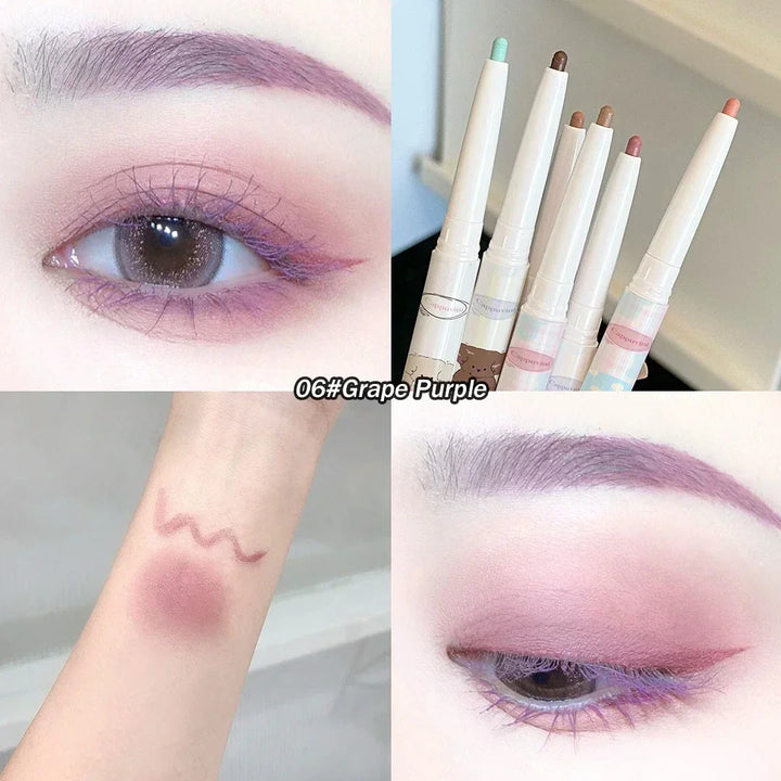 Rynx | Double Head Eyeliner Aegyo-sal Colored Eyeliner Gel Pencil Quick Drying Lying Silkworm Eyeliner Pencil Tea Brown Eyeshadow Makeup