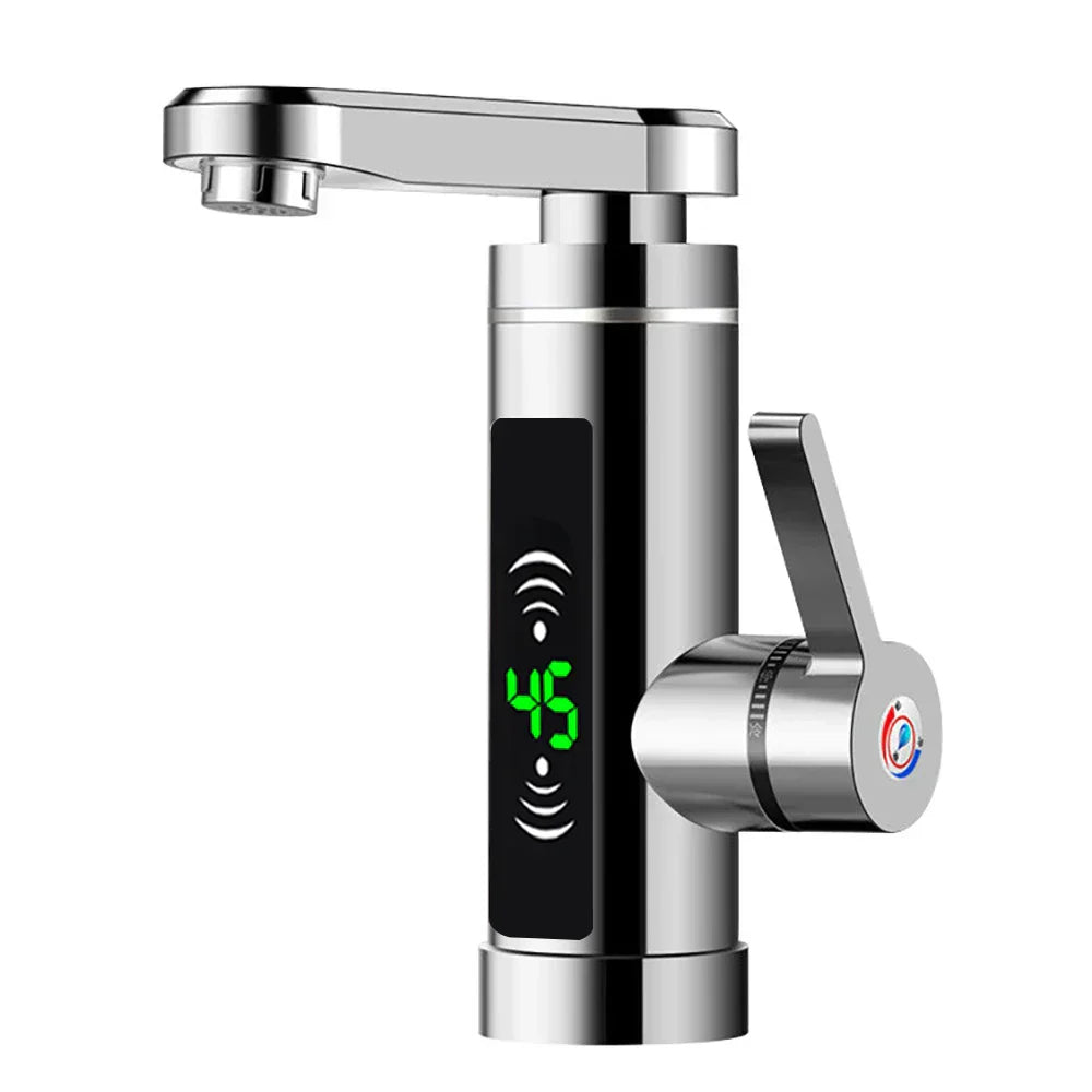 Lisslune | ThermoFlow 3000W Instant Heating Kitchen Tap with 360° Rotating Spout – Stainless Steel & Energy Efficient