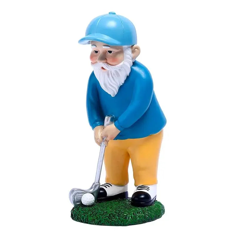 Rynx | Cute Garden Golf Gnome Statue DIY Outdoor Garden Bonsai Store Decoration Resin Gnome Sculpture For Home Desk Decor Ornament