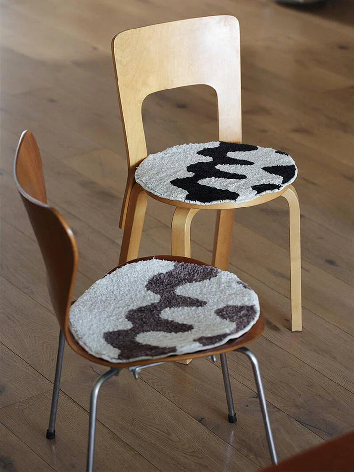 Rynx | Retro Geometry Padded Seat Cushion Soft Loop Fleece Breathable Round Square Chair Cushion Office Use Sitting Anti-Slip Mats