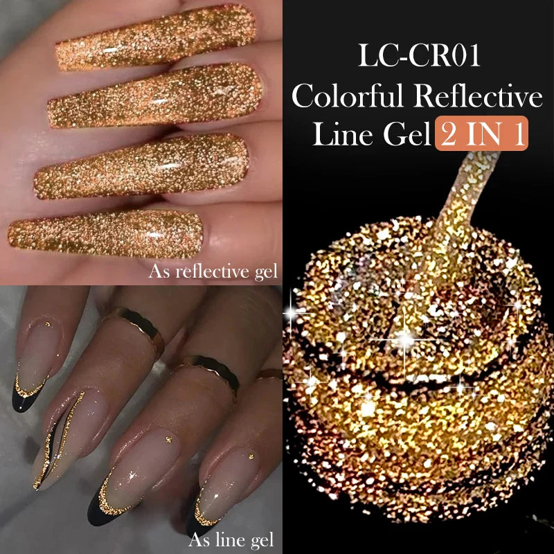 Rynx |5ML Aurora Cat Magnetic Liner Gel Nail Polish Sparkling Paint Gel Nail Polish Semi Permanent UV Gel Lines French Nail Art