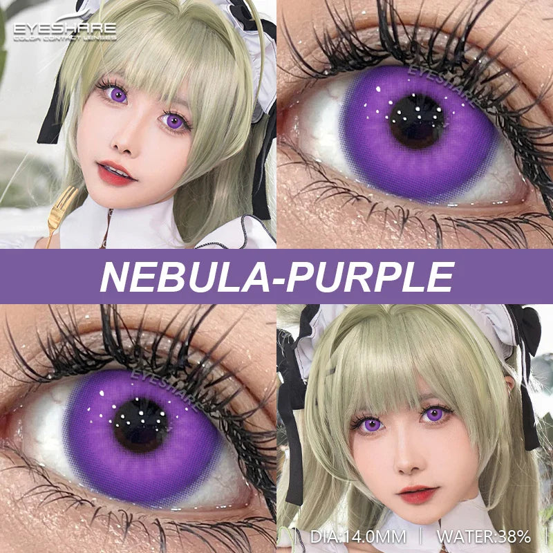 Rynx | 2 Piece Set Cosplay Contact Lenses for Eyes Anime Colored Contact Lenses Blue Contact Halloween Beautiful Pupil Annual Contact Lenses