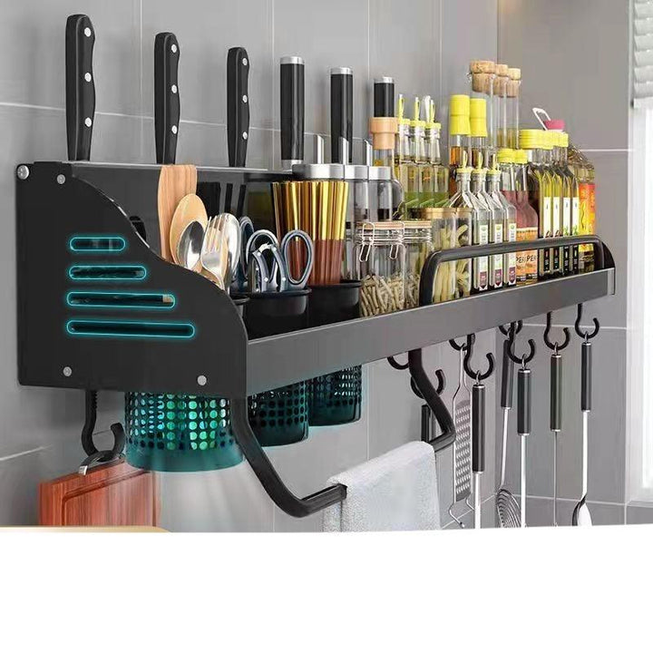 Lisslune | Wall-mounted aluminum kitchen organizer with chopstick holder - Maximize space efficiency