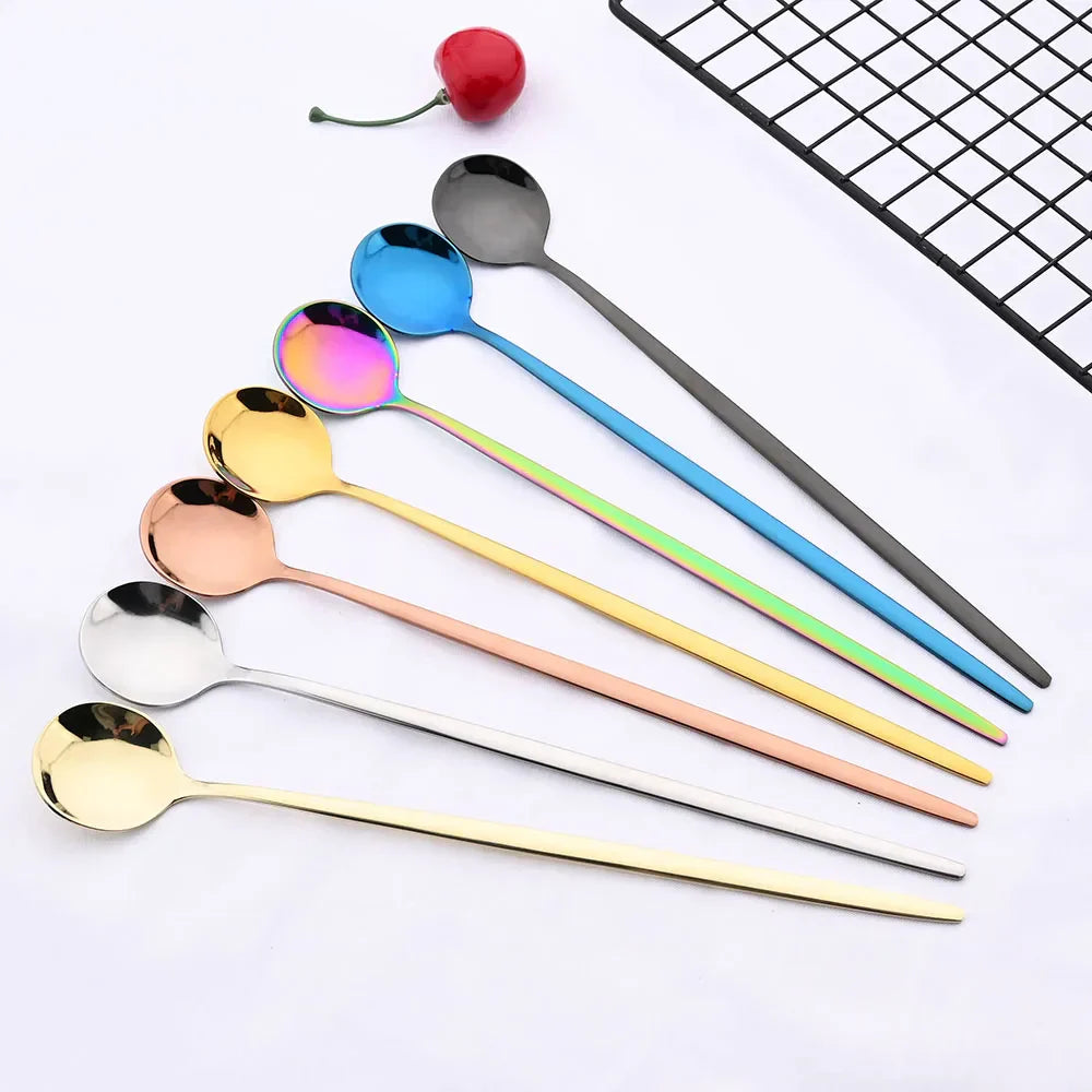 Lisslune | Golden 6-piece Long Handle Spoon Set