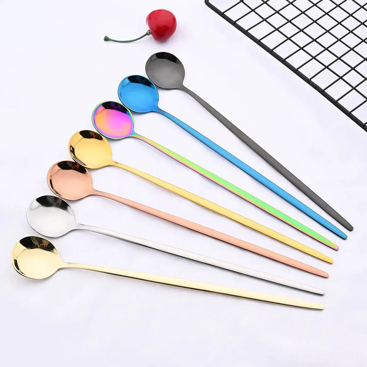 Lisslune | Golden 6-piece Long Handle Spoon Set