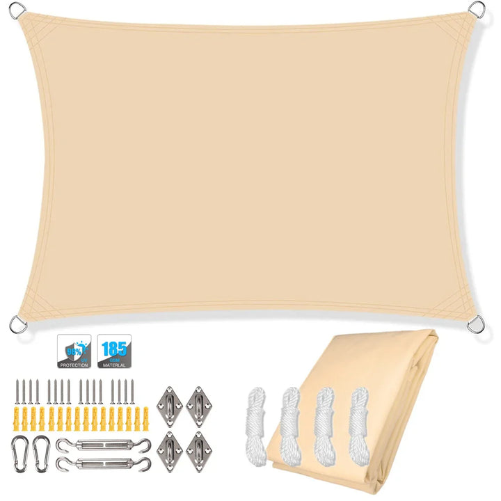 Lisslune | Waterproof Rectangular Sun Shade Sail with UV Protection & Mounting Kits – ShadeGuard