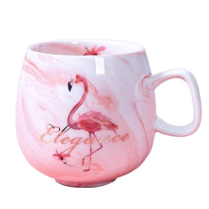 Lisslune | Paw-sitively Charming Flamingo Ceramic Travel Mug: Your Cozy Companion for On-the-Go Sips