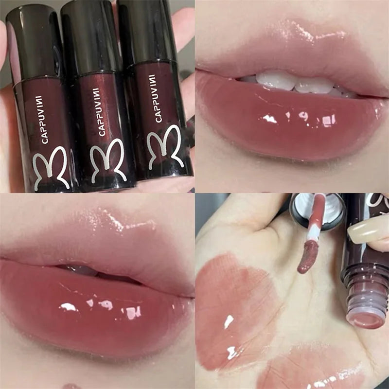 Rynx | Shiny Lip Lacquer Gel Glitter Lip Gloss Long-lasting Moisturizing Liquid Lipstick Lines Fade Shimmer Lip Makeup Cosmetics