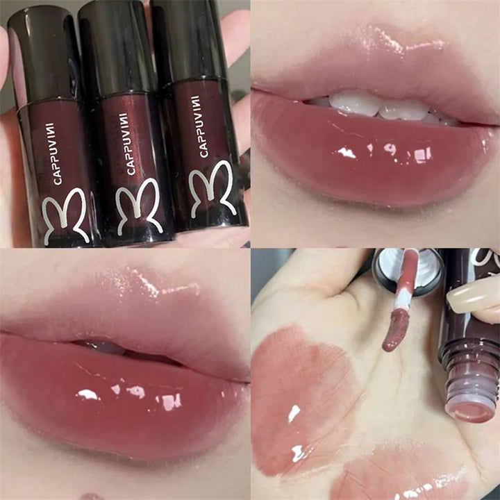 Rynx | Shiny Lip Lacquer Gel Glitter Lip Gloss Long-lasting Moisturizing Liquid Lipstick Lines Fade Shimmer Lip Makeup Cosmetics