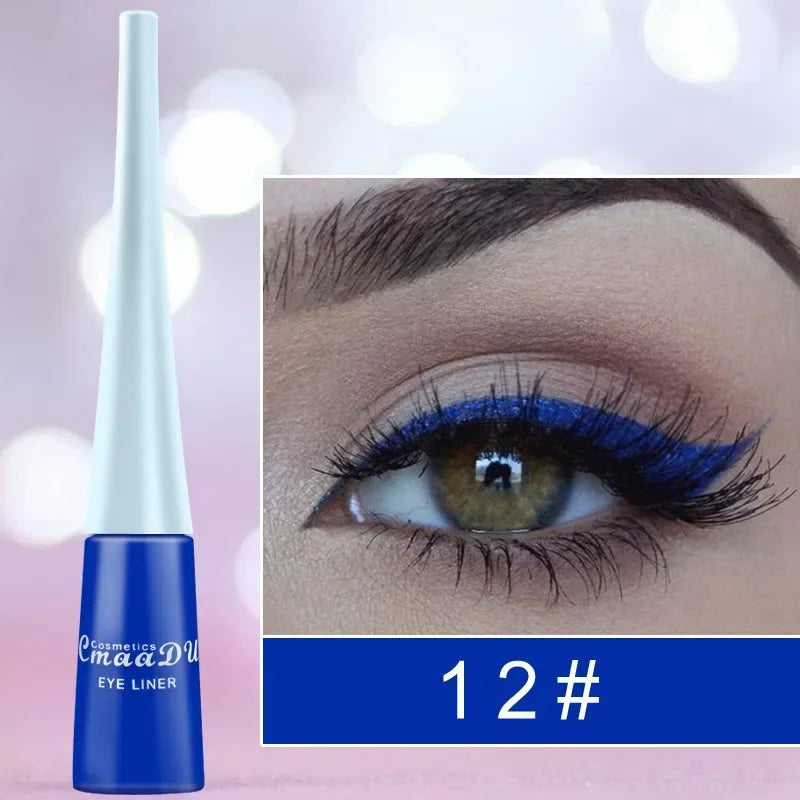 Rynx | Purple Eyeliner Long-lasting Liquid Black Eyeliner Pencil Waterproof Fast-drying Blue White Eyeliner Pencil Korean Cosmetics Tool 18 Colors