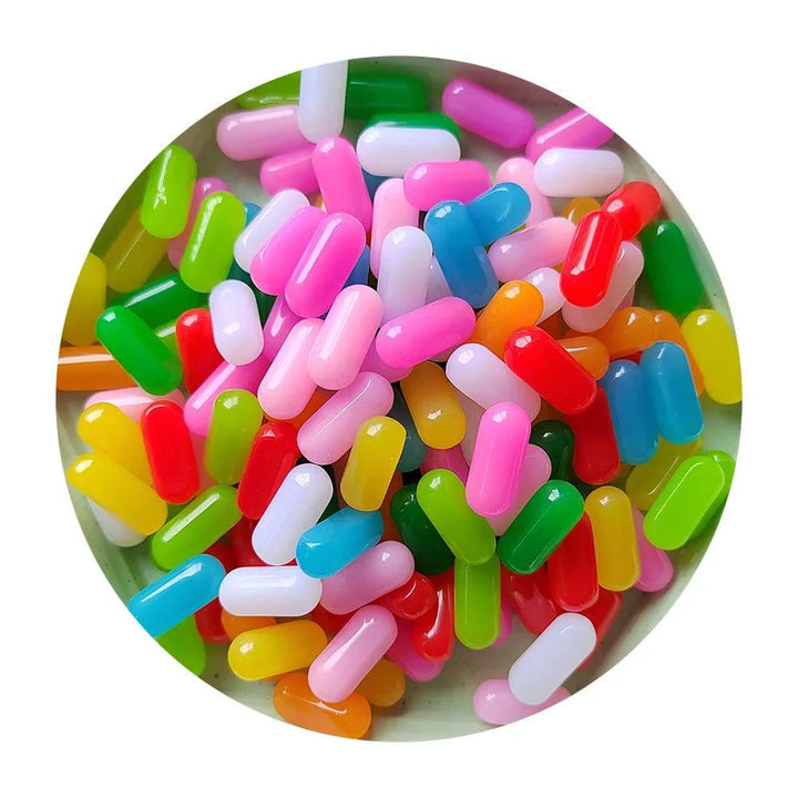 Lisslune | Charming Miniature Candy Jelly Bean Beads for Fun DIY Jewelry and Hair Accessories, 21mm