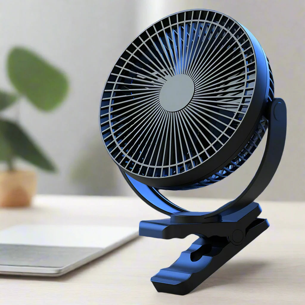 Lisslune | Portable USB Rechargeable Fan with 10000mAh Battery & Clip – Zephyr