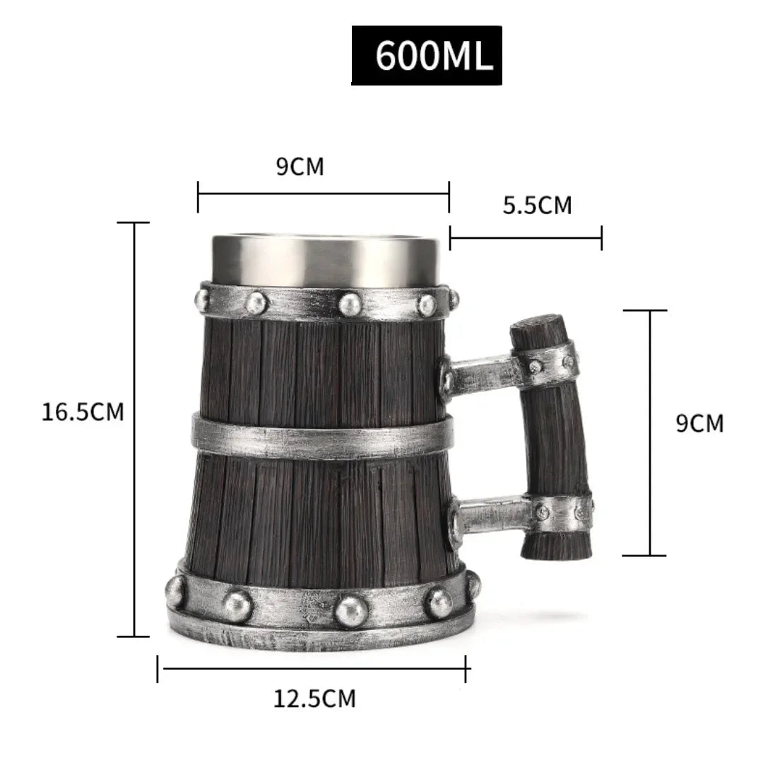 Lisslune | 3D Viking-Style Wooden Mug