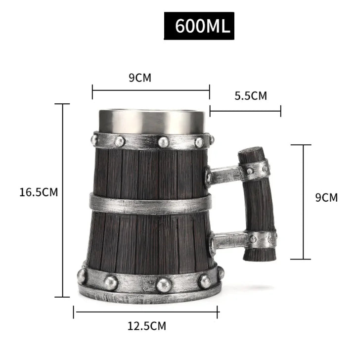 Lisslune | 3D Viking-Style Wooden Mug