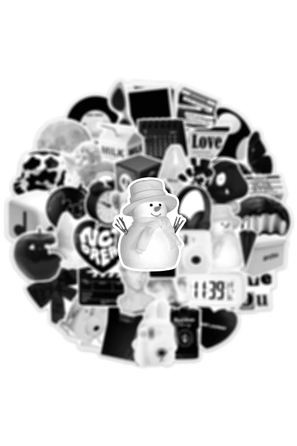 Lisslune | Black White Cartoon Sticker