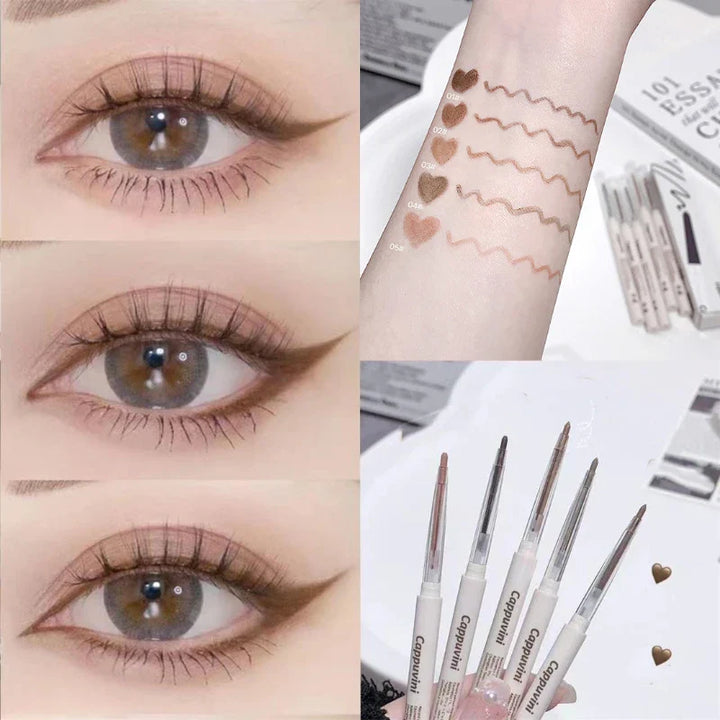 Rynx | Matte Lying Silk Spinner Eyeliner Pencil Waterproof Eye Pencil Non-Blooming Quick Dry Tea Brown Eyeshadow Pencil Makeup Durable