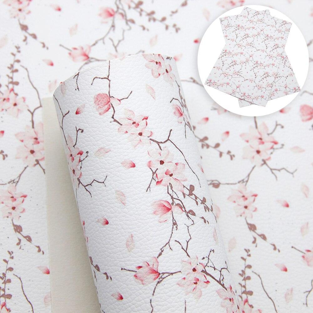 Lisslune | Floral Lychee Blossom Synthetic Leather Crafts Sheet - 20x33cm