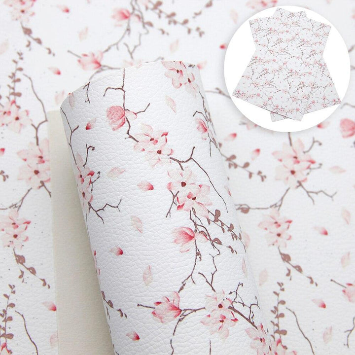 Lisslune | Floral Lychee Blossom Synthetic Leather Crafts Sheet - 20x33cm