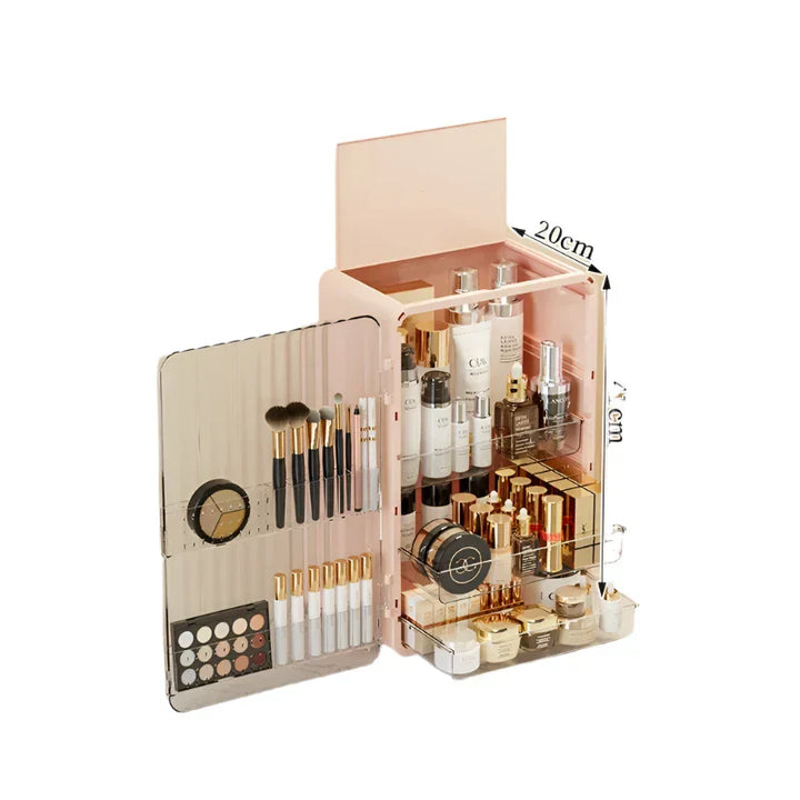 Lisslune | Luxo Luxury Makeup Storage Box – Dust-Proof Cosmetic Organiser with Magnetic Door