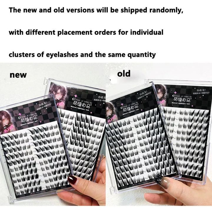 Rynx | 3/10 Rows Fox Eyes Effect False Eyelashes Fluffy Curl Reusable Individual Clusters Segmented Natural Thickness Manga Eyelash Extension Tool