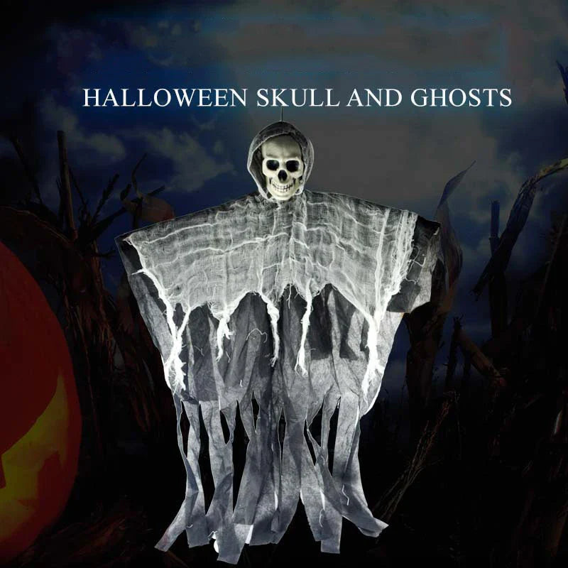Rynx | 1Set Halloween Decorative Hanging Ghost Skull Skeleton Gauze Ghostly Home Party Horror Props Hanger House Garden Party Hanging