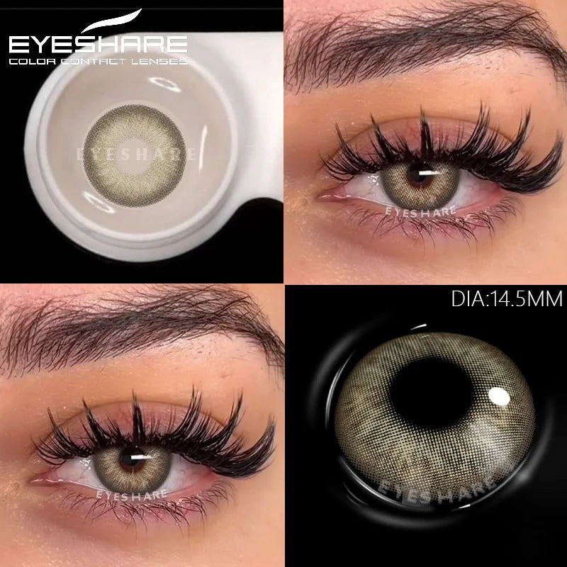 Rynx | 1Pair Fashion Colored Contact Lenses New Gray Lenses Blue Eye Contacts Cosmetic Green Eyelenses Annual Colored Eyelens