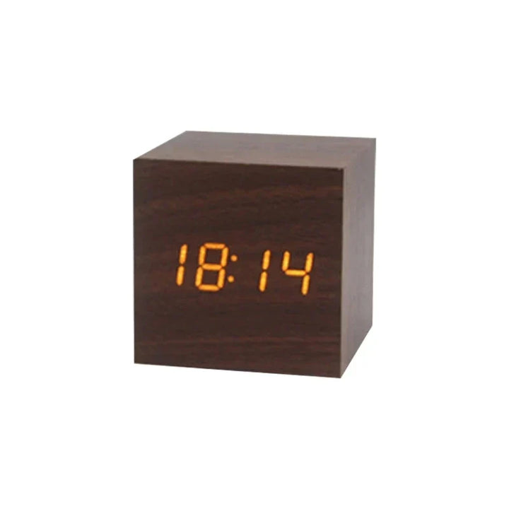 Lisslune | Wood LED clock with temperature display, digital time display and minimalist design – Perfect for bedroom and office