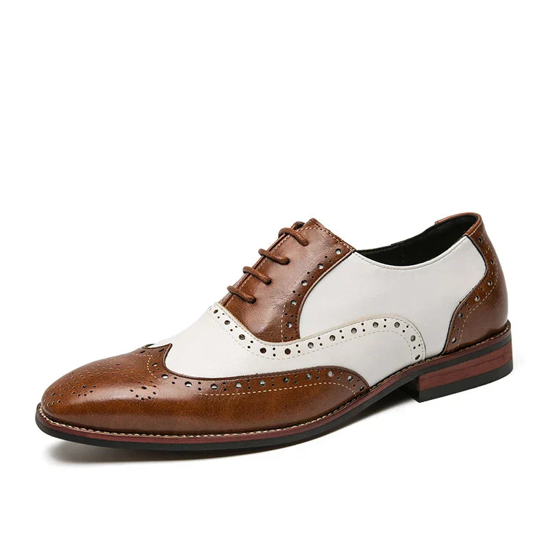 Lisslune | Men's Luxury Shoes Brogue Lace-up Casual British Style Contrast Color Oxford Office