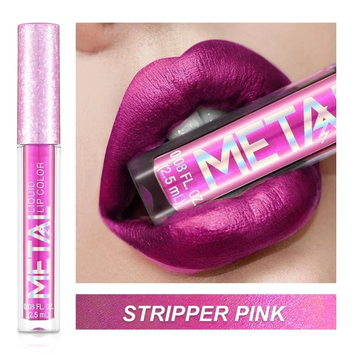 Rynx | Mattes Metall Flüssiglippenstift 12 Farbe Wasserfest Nude Matt Metallisch Lippen Gloss Langanhaltend Nicht Verblasst Lippen Tönung Make-up Kosmetik