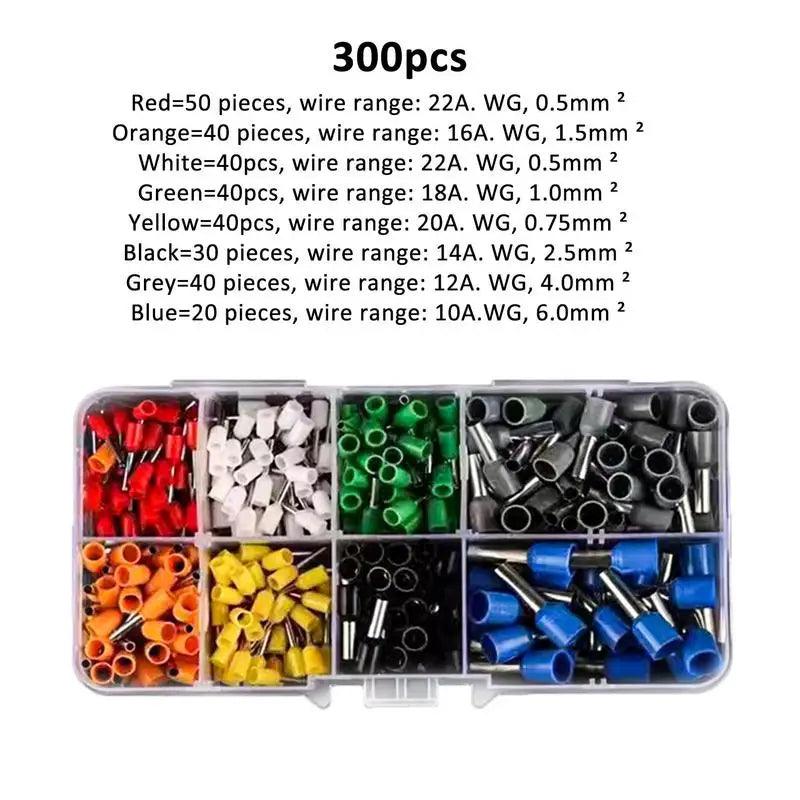 Lisslune | 300-piece Premium Copper Ferrule Connector Kit with Crimping Tool for Improved Electrical Connection