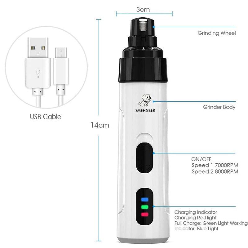 Lisslune | Whisper-quiet rechargeable dog nail grinder: Ultimate precision tool for stress-free grooming