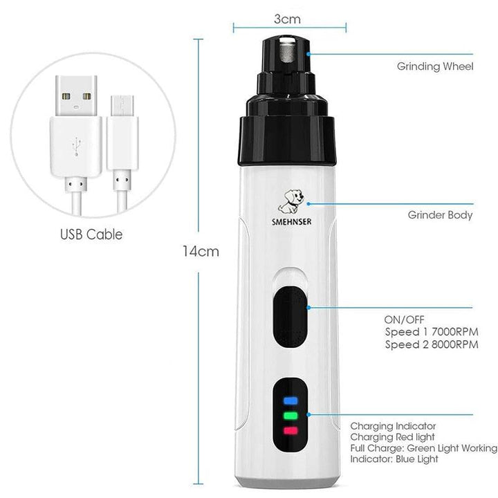 Lisslune | Whisper-quiet rechargeable dog nail grinder: Ultimate precision tool for stress-free grooming