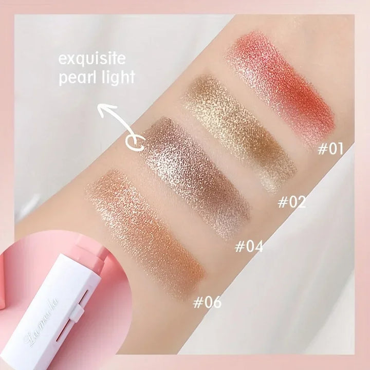Rynx | 2 In 1 Pearl Highlighter Eyeshadow Stick Makeup Waterproof Long-lasting Glitter Eyeshadow Eyeliner Stick Eye Makeup Cosmetics