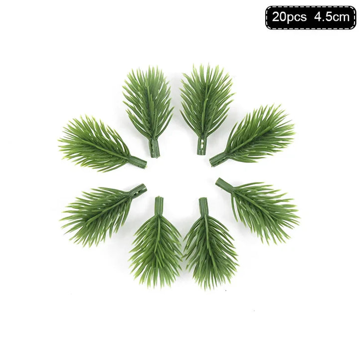 Rynx 1Pack Christmas Pine Needles Branches Artificial Plant Christmas Tree Ornaments Decorations for Home DIY Wreath Gift Box Wedding Flowers