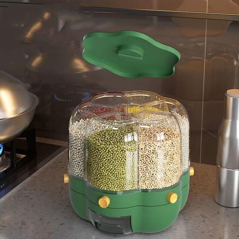 Lisslune | Innovative Rotating Grain Storage Container - Seamless Kitchen Organization Solution