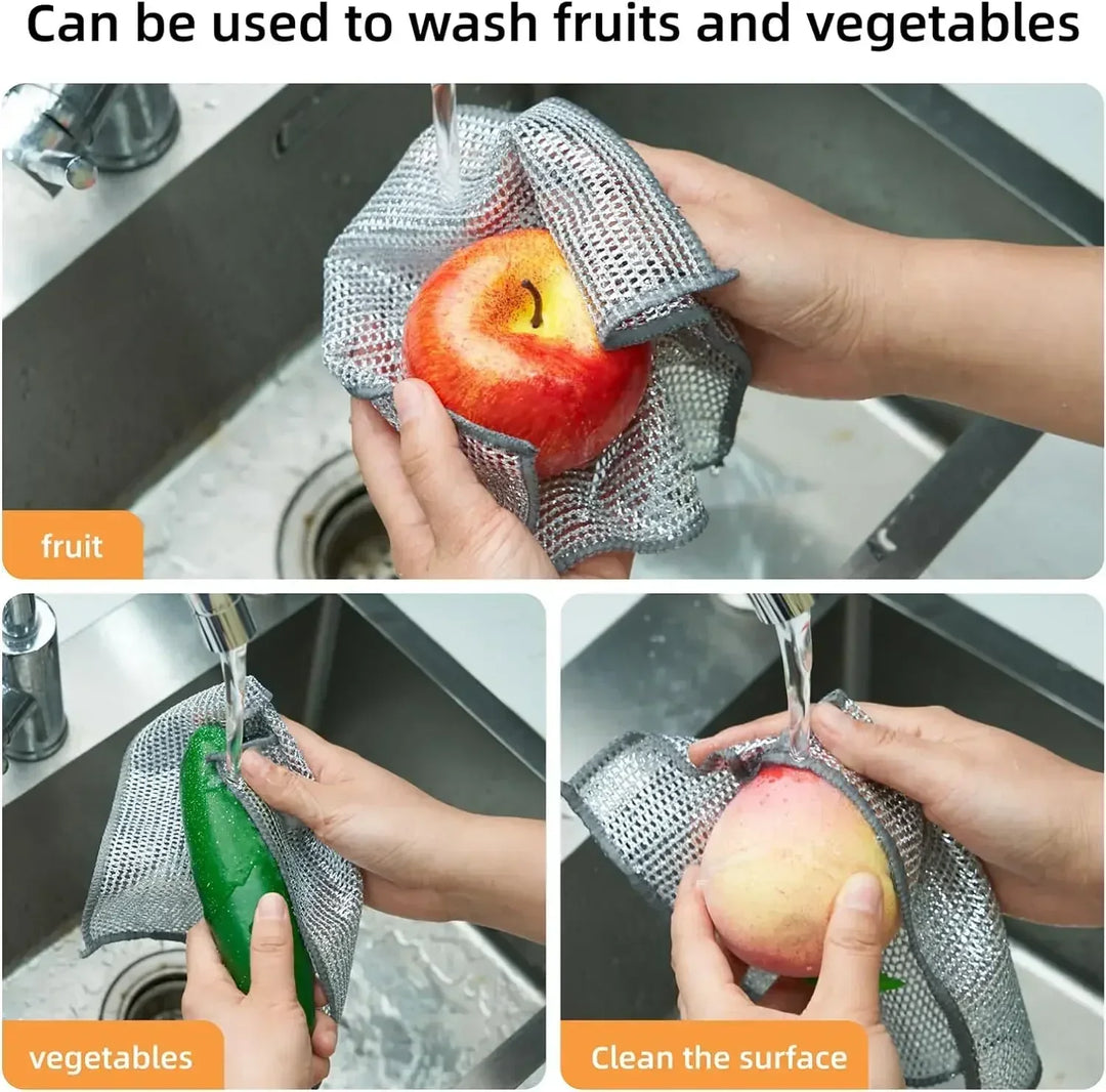 Lisslune | Silver Wire Double-Sided Ultra-Absorbent Design Cleaning Cloth