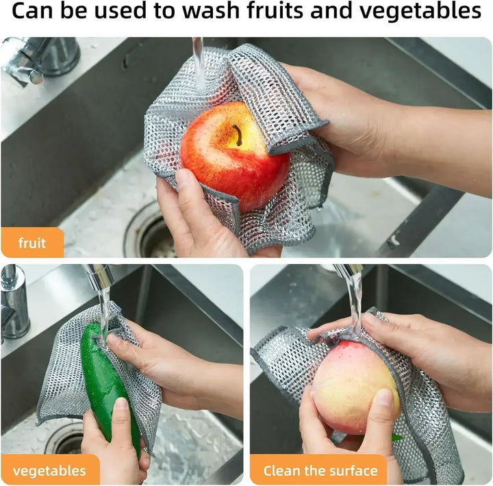 Lisslune | Silver Wire Double-Sided Ultra-Absorbent Design Cleaning Cloth