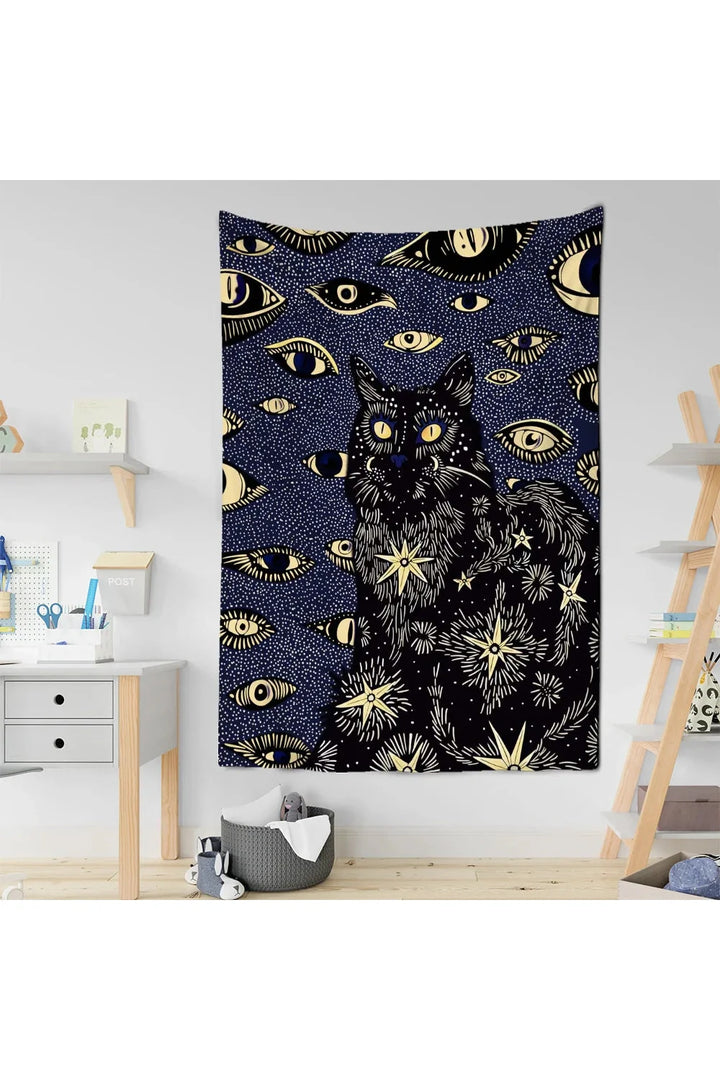 Lisslune | Midnight Cats Tapestry