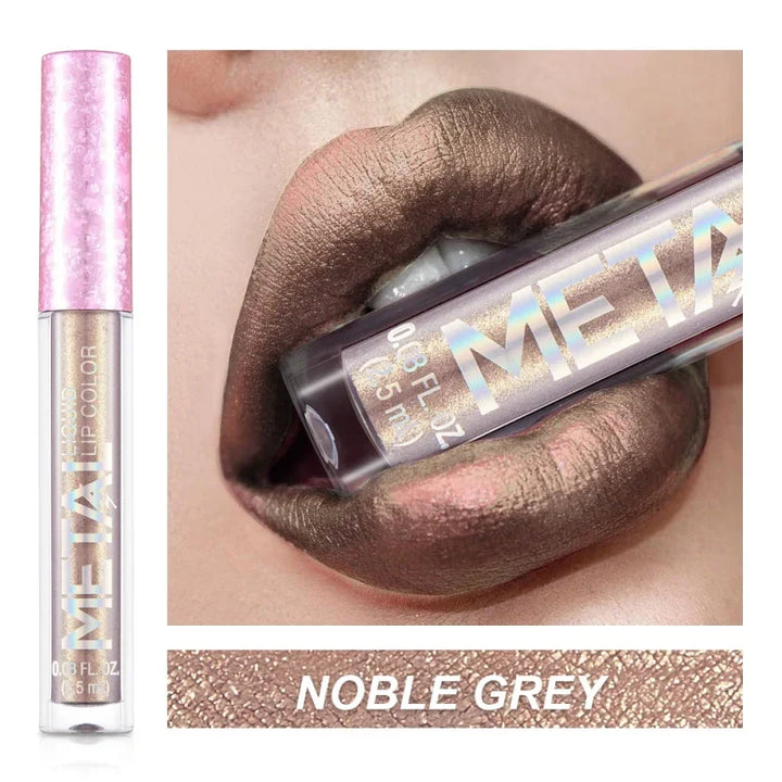Rynx | Matte Glitter Liquid Lipstick Makeup Waterproof Non-sticky Cup Metal Lipstick Set Long-lasting Shiny Lip Color Shade Charming Lipstick