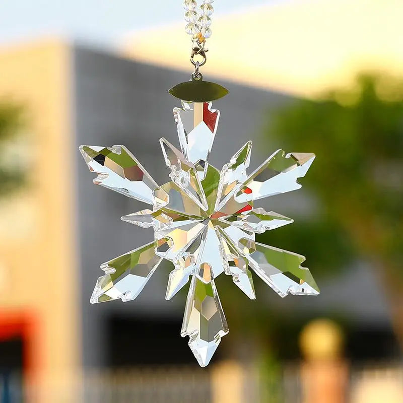 Lisslune | Transparent Snowflake Rainbow Car Pendant Decor