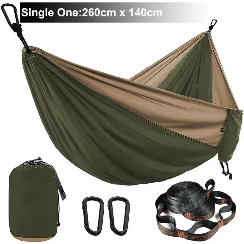 Lisslune | Zowee Ultimate Adventure Hammock Set with Tree Straps & Heavy Carabiners | Ultra-Durable Parachute Nylon