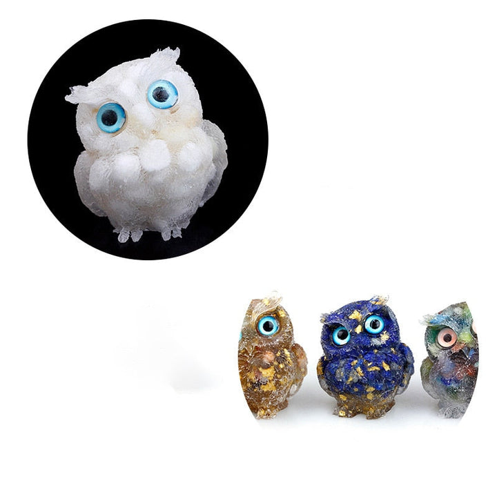 Lisslune | Natural Crystal Owl Figurine: Handmade Collector's Item