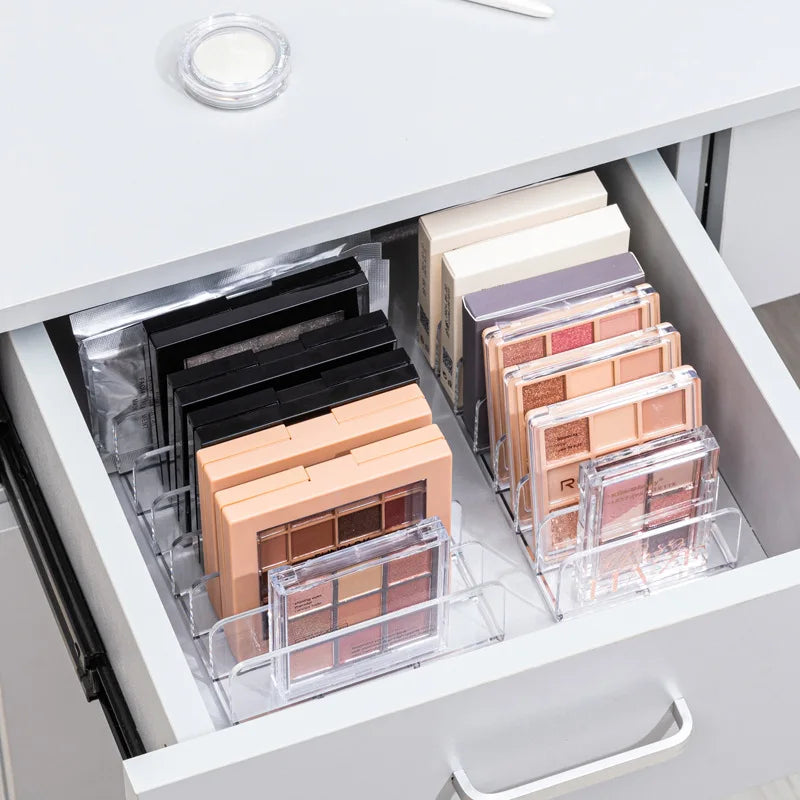 Rynx | Desktop Cosmetics Department Storage Organizer Box Acrylic Transparent Removable Skincare Products Eyeshadow Tray Lipstick Holder