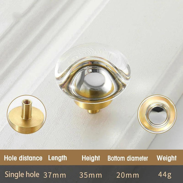 Lisslune | Chic Gold-Base Crystal Glass Knobs for Stylish Kitchen Cabinets and Furniture