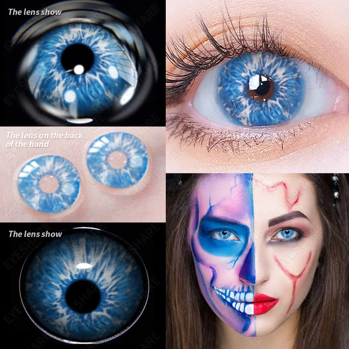 Rynx | 1 Pair Anime Color Contact Lenses for Eyes Yearly Red Lenses Black White Lenses Halloween Eye Lenses Cosplay Eye Contact Lenses