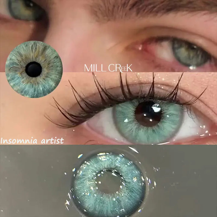 Rynx | 1 Pair Colored Contact Lenses with Prescription Myopia Blue Lenses with Power Gray Pupils Brown Lenses Fashion Annually