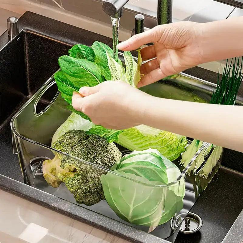 Lisslune | Multi-functional draining basket for effortless washing of fruit, vegetables, and noodles - Essential kitchen utensil